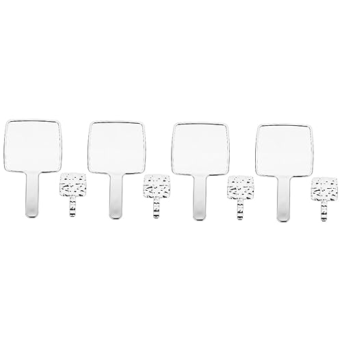 Beavorty 4pcs Electroplating makeup mirror handheld makeup mirror retro hand mirror travel purse mirror female desk vanity mirror girls portable