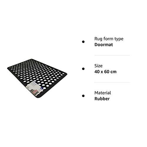 JVL Honeycomb Outdoor Rubber Ring Entrance Floor Door Mat 40 x 60 cm