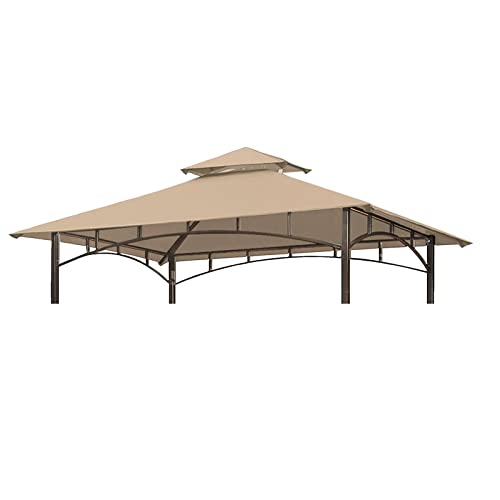 Grill Gazebo Replacement Canopy Top - Wonwon 5x8 Gazebo Roof Double Tiered Outdoor BBQ Roof Cover Grill Shelter Only Fit for Model L-GG001PST-F (