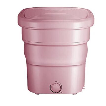 Washing Machines Portable Camping Washing Machine,3.0KG Foldable Pulsator Washing Machine, With Blue Light Irr(mini washing machine) (Pink)