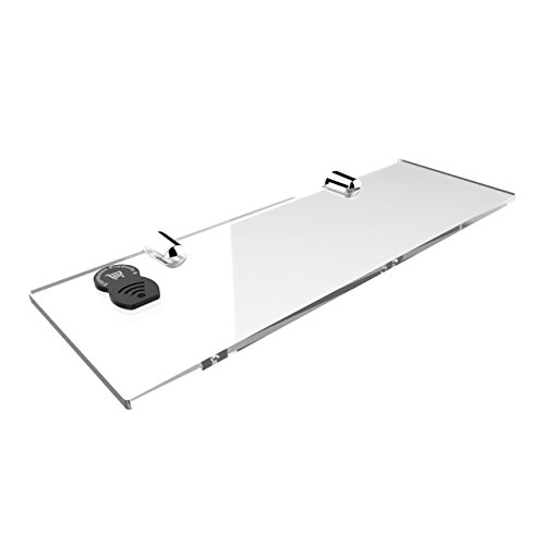 Expression Products Straight Acrylic Safety Shelf 300mm x100mm, Bathroom, Bedroom, Office, Free Trolley Token Material Sample Included per Shipme