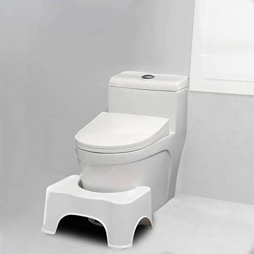 JJA Bathroom Toilet Stool, Foot Step Stool, Footstools, For Constipation Piles Relief Foot Stool - Anti-Slip Bathroom Accessories (Light Grey)