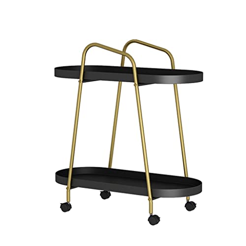 JJZXD Wheeled Trolley Side Cabinet Mobile Coffee Table Living Room Sofa Small Bedside Table Office Balcony Outdoor Furniture (Color : White-space