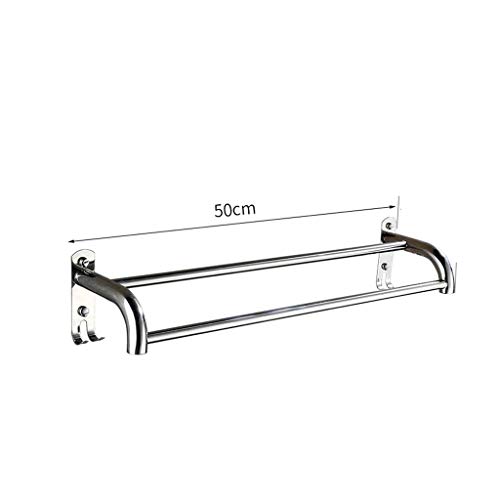 EYHLKM Bathroom Double Towel Bar Shelf Stainless Steel Rail Bath Shower Organization Suction Cup Robe
