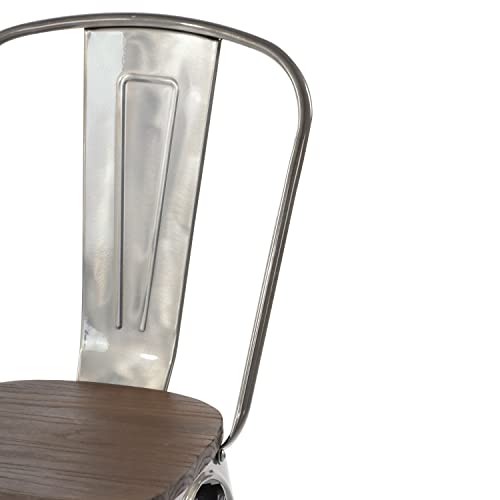 FurniutreR Dining Chair, Metal, Silver