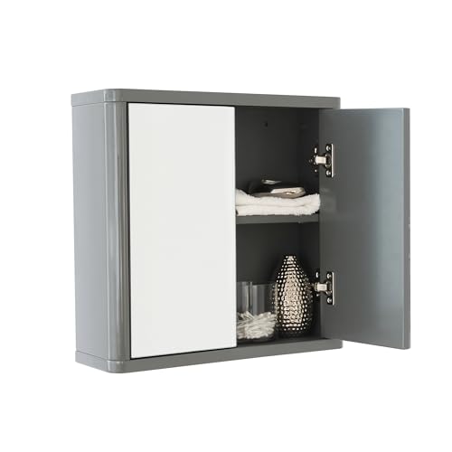 House & Homestyle Mirror Cabinet, Engineered Wood, One, Grey