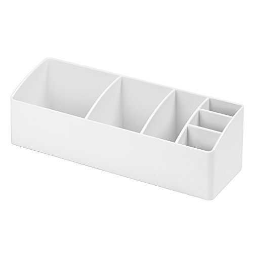 iDesign 42731 Medicine Storage Box for Bathroom and Medicine Cabinet, Small Plastic Bathroom Storage with 6 Compartments, Practical Make Up Organ