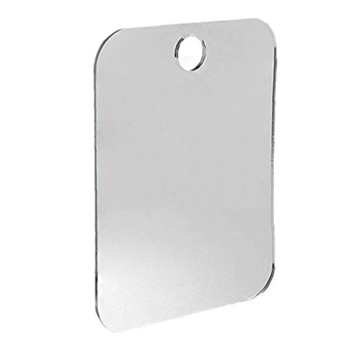 AMOYER Acrylic Anti Fog Shower Mirror Bathroom Fogless Fog Free Mirror Washroom Travel for Shaving Mirror