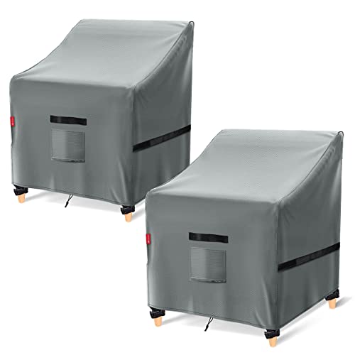 GARPROVM Garden Chair Covers Waterproof,600D Oxford Fabric Garden Furniture Covers, Stackable Outdoor Chairs Covers, Anti-UV, Patio Chair Covers