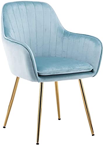 Leisure Dining Chairs Flannel Backrest Metal Legs for Study Living Room Restaurant Hotel (Color : Stlye 6)