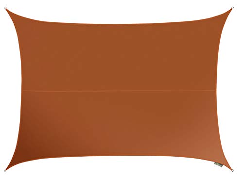 Kookaburra Waterproof Garden Sun Shade Sail Canopy in Terracotta 98% UV Block (5m x 4m Rectangle)