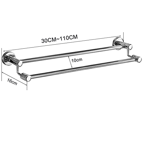 HIGOH Towel Rack Bathroom Lengthen Towel Storage Rack Towel Bar,Wall Mounted Double Towel Rod for Toilet Hardware and Kitchen,Stainless Steel Pol