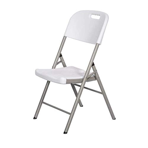 EYHLKM Folding Chair Dining Chair, White Thick Household Portable Folding Design Desk Chair