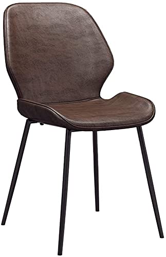 Kitchen Dining Chair with Matel Legs Modern Simple PU Leather Backrest Chair Kitchen Living Room Lounge Counter Chairs (Color : Light gray, Size