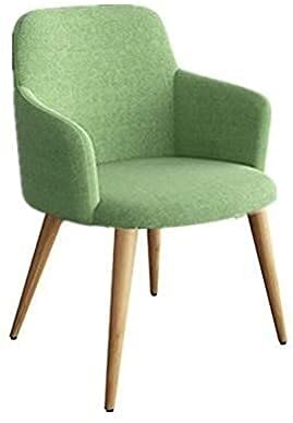 Kitchen Dining Chairs Living Room Armchair Fabric Upholstered Seat with Wood-Like Metal Legs Kitchen Living Room Lounge Chairs (Color : Grey)