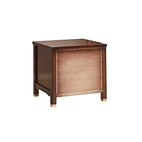LUKEO Solid Wood Bedside Table Simple Bedroom Locker, Solid Wood Double Drawer Design Bedside Table