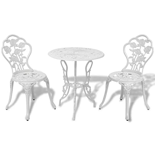 TJLSS 3 Piece Garden Patio Bistro Table and Chairs, Cast Aluminum Garden Dining Set for Outdoor Patio Yard Porch Balconyb (Color : A, Size : Tail