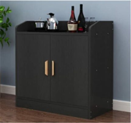 ZYZMH Round Corner Pantry Cabinet Living Room Multifunctional Storage Cabinet With Door Dining Room Side Table Sideboard (Color : Svart, Size : 3