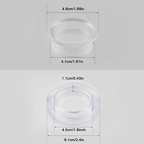 SAVITA 4 Sets 2 Inch Patio Table Umbrella Hole Ring and Cap, Standard Size Silicone Umbrella Hole Plug and Cap for Glass Patio Garden Beach Table