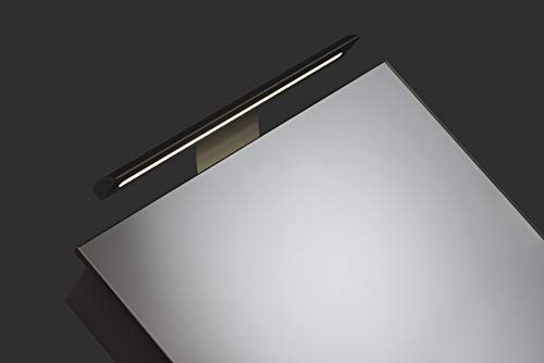 Croydex Madison Single Door Illuminated Cabinet with LED Lighting Bar and Hang N Lock Fitting System,Silver,70 x 50 x 11.8cm