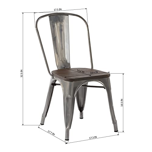 FurniutreR Dining Chair, Metal, Silver