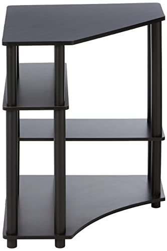 Furinno Turn-N-Tube Space Saving Corner Desk with Shelves, Espresso/Black, 79 (W) x 72.4 (H) x 57.2 (D) cm