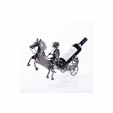DLOETT Iron Wine Rack- Wine Glass Rack - Single Bottle Wine Rack Countertop Decoration Frame, European Retro Creative Design Wine Rack Display St