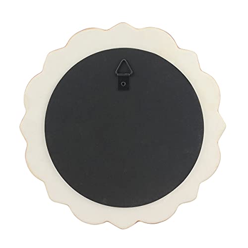 Stonebriar Decorative 9" Pale Pink Round Floral Ceramic Accent Wall Mirror with Attached Hanging Loop, Decorative Decor for The Living Room, Bedr