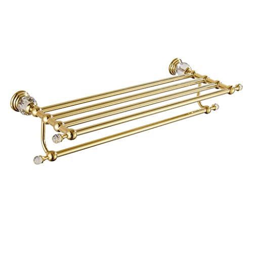 HIGOH Towel Racks, Bathroom Towel Rack Wall Mounted Towel Holder,European-Style Crystal Towel Rack,Bathroom Storage Towel Holder,Stainless Steel