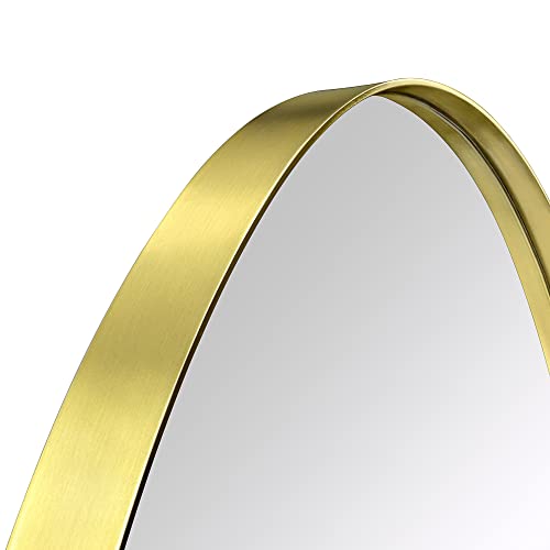EGHOME Brushed Gold Arched Recessed Bathroom Medicine Cabinet with Mirror Stainless Steel Metal Framed Rectangular Bathroom Cabinet with Mirror 1