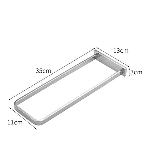 N/A Small Bathroom Kitchen Hand Towel Hanger Sticky Stick on Shower Bar Brushed Stainless Steel