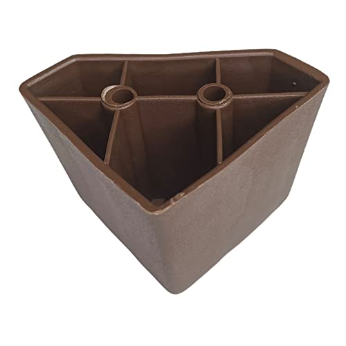 ProFurnitureParts 2.25" Tall Triangle Corner Sofa Legs, Brown Color, Set of 4, HDPE Plastic