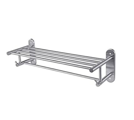 -Shelf,Towel Rack Towel Rack, Simple and Modern Double Towel Rack, Brushed, Wall-Mounted Towel Rack, Kitchen Bathroom