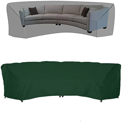 Patio Curved Sofa Cover-Semicircle Shape Garden Furniture Covers- Windproof/Waterproof/Dust/Moisture-Proof- Upgraded Tear-Resistant 210D Oxford-M