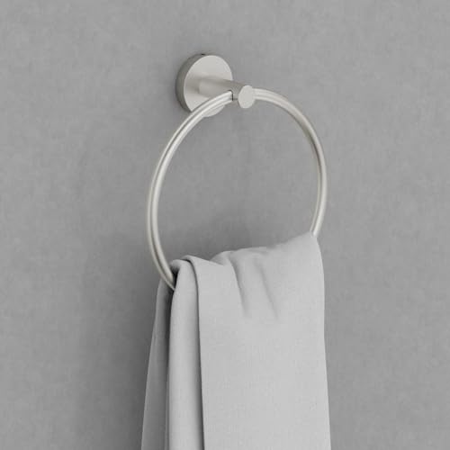 Rocollos Bathroom Ring Towel Holder, Modern Bath Hand Towel Ring, Kitchen Hangers Wall Brushed Nickel Heavy Stainless Steel Ring Towel Holder