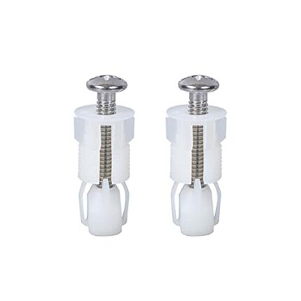 2PCS Plastic Toilet Seat Hinges Top Fixings Toilet Seat Screw Fixtures Toilet Seat Fittings Top Fix WC Hinge Blind Hole Fittings Universal Toilet