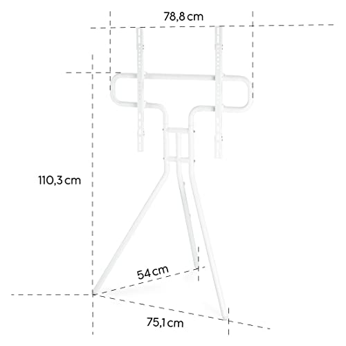 Hama 118093 - Television Floor Stand "Easel Design" (for TV size 37" - 75"), VESA up to 600x400, white, max load 40 kg, 191 cm