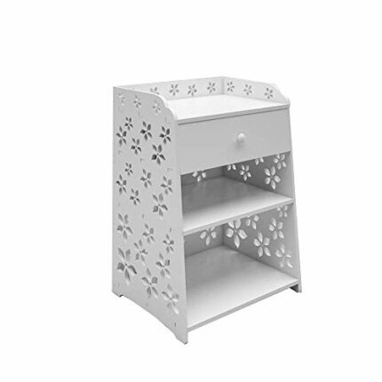 N/A All solid wood bedside table bedroom Nordic home wood simple bedside storage cabinet white C