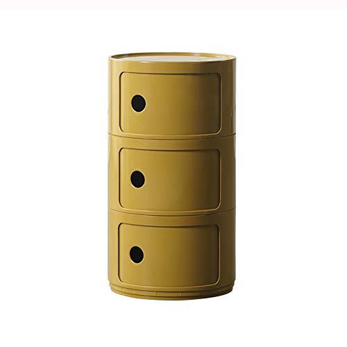 N/A Round Storage Unit Plastic Cabinet Bedside Table for Home Corridor Bathroom Bedroom