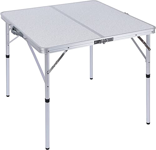 REDCAMP 32" Square Folding Card Table, Lightweight Portable Fold in Half Small Card Tables for Adults Indoor Outdoor Use, White
