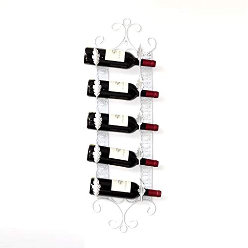 DLOETT Vintage Wrought Iron Home Wall Hanging Wine Rack for Hanging Upside Down Wine Bottle Racks, Creative Bar Wall Hanging Wine Racks, Cafes, B