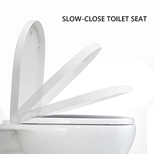 Family Toilet Seat with Child Seat Built-in , Soft Close Toilet Seat , Removeable Potty Training Toilet Seat for Toddler with Release Quick Clean