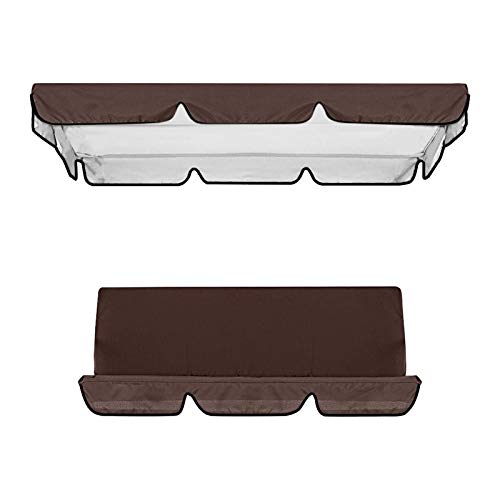 NJGRAE Swing Cushion Cover, Waterproof 3 Seater Swing Seat Cover Bench Cushion Covers Chair Protection for Outdoor Garden Patio Hammock (Gray)