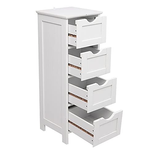 DSHGDJF Bathroom Storage Floor Cabinet with 4 Drawers Vanity Cabinet Narrow Bathroom Sink Storage Cabinet