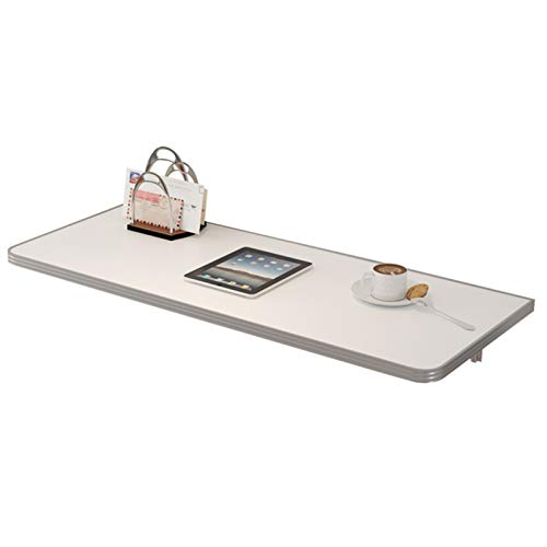 OUYOXI Wall Mounted Folding Table, Multi-use Dining Table for Space Saving House Kitchen Laundry Study Workbench (Color : Punch-Free-White, Size
