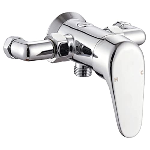 ENKI, Cruze, BT3918, Chrome, Manual Exposed Wall Mounted Shower Mixer Valve, Solid Brass, Modern, Easy to Install, 10-Year Guarantee