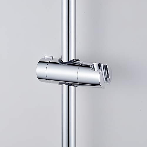 Ibergrif M20404 Adjustable Shower Head Holder Replacement, 19-25mm, Shower Head Bracket, Shower Rail Slider for Hand Shower, 360° Rotation, Chrom