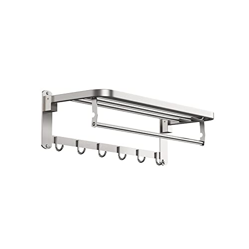 HIGOH Towel Racks,Bathroom Towel Rack Wall Mounted Towel Holder,Towel Holder Rack with Bar Hooks,Wall Mount Towel Shelf,Bathroom Accessories Hard