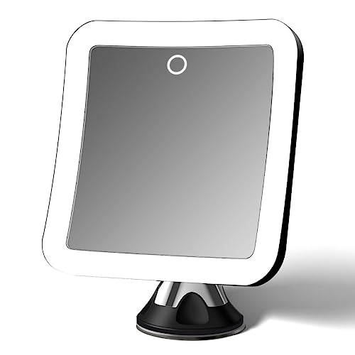 Fancii 10x Magnifying Lighted Makeup Mirror - Daylight LED Travel Vanity Mirror - Compact, Cordless, Locking Suction, 163mm Wide, 360 Rotation, P