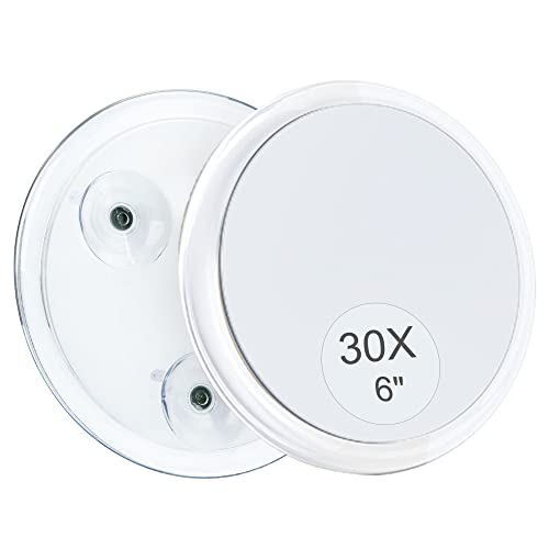 MIYADIVA Magnifying Mirror, 30X Magnifying Mirror Suction Cup for Easy Mounting, Use for Magnifying Makeup Mirror, 30X Travel Magnifying Mirror S